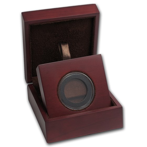 APMEX Wood Gift Box - Includes 29 mm Air-Tite Holder with Gasket APMEX Wood Gift Box - Includes 29 mm Air-Tite Holder with Gasket